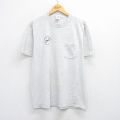 L★古着 ジャージーズ 半袖 ビンテージ Tシャツ メンズ 90年代 90s ACCIDENTS 胸ポケット付き クルーネック USA製 薄グレー 霜降り 25jul26 中古