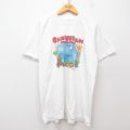 L★古着 半袖 ビンテージ Tシャツ メンズ 90年代 90s カリビアン 地図 コットン クルーネック 白 ホワイト 25jul26 中古