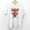 XL★古着 フルーツオブザルーム 半袖 ビンテージ Tシャツ メンズ 90年代 90s THORNTON フットボール クルーネック USA製 薄グレー 霜降り 25jul26 中古