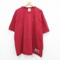 XL★古着 ウィルソン 半袖 ビンテージ Tシャツ メンズ 90年代 90s ワンポイントロゴ 大きいサイズ コットン クルーネック USA製 エンジ 25jul26 中古