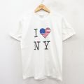 M★古着 ヘインズ Hanes 半袖 ビンテージ Tシャツ メンズ 00年代 00s ニューヨーク コットン クルーネック 白 ホワイト 25jul28 中古