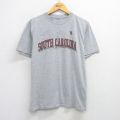 XL★古着 半袖 ビンテージ Tシャツ メンズ 00年代 00s SOUTH CAROLINA コットン クルーネック グレー 霜降り 25jul28 中古