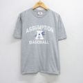 XL★古着 ナイキ NIKE 半袖 ビンテージ Tシャツ メンズ 00年代 00s ASSUMPTION クルーネック グレー 霜降り 25jul28 中古