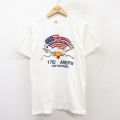 M★古着 ヘインズ Hanes 半袖 ビンテージ Tシャツ メンズ 80年代 80s 湾岸戦争 コットン クルーネック 白 ホワイト 25jul28 中古