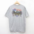 XL★古着 マジェスティック 半袖 ビンテージ Tシャツ メンズ 00年代 00s MLB ニューヨークメッツ クルーネック 薄グレー 霜降り メジャーリーグ ベースボール 野球 25jul28 中古