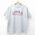 XL★古着 半袖 ビンテージ Tシャツ メンズ 00年代 00s ロヨラ 大きいサイズ クルーネック グレー 霜降り 25jul30 中古