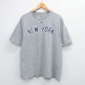 XL★古着 マジェスティック 半袖 Tシャツ メンズ MLB ニューヨークヤンキース ニックスウィッシャー 33 クルーネック グレー 霜降り メジャーリーグ ベースボール 野球 25jul31 中古