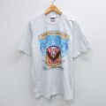L★古着 半袖 ビンテージ Tシャツ メンズ 00年代 00s 鳥 ファウンディングファーザーズ コットン クルーネック USA製 薄グレー 霜降り 25jul31 中古