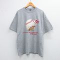 XL★古着 半袖 ビンテージ Tシャツ メンズ 00年代 00s MLB シンシナティレッズ 大きいサイズ クルーネック グレー 霜降り メジャーリーグ ベースボール 野球 25jul31 中古