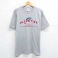 XL★古着 フルーツオブザルーム 半袖 ビンテージ Tシャツ メンズ 00年代 00s イルカ オーシャンシティ クルーネック グレー 霜降り 25jul31 中古
