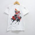 S★古着 半袖 ビンテージ Tシャツ メンズ 80年代 80s 武将 馬 コットン クルーネック 白 ホワイト 【spe】 25jul31 中古