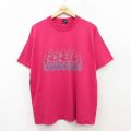 XL★古着 フルーツオブザルーム 半袖 ビンテージ Tシャツ メンズ 90年代 90s シャーロット 木 クルーネック USA製 濃ピンク 25jul31 中古