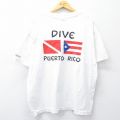 XL★古着 ヘインズ Hanes 半袖 ビンテージ Tシャツ メンズ 00年代 00s DIVE プエルトリコ 大きいサイズ クルーネック 白 ホワイト 25jul31 中古