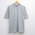XL★古着 チャンピオン champion 半袖 ビンテージ Tシャツ メンズ 00年代 00s ワンポイントロゴ 大きいサイズ コットン クルーネック グレー 霜降り 25aug01 中古