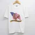 L★古着 All sport 半袖 ビンテージ Tシャツ メンズ 90年代 90s 鳥 星条旗 コットン クルーネック USA製 白 ホワイト 25aug01 中古