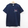 L★古着 フルーツオブザルーム 半袖 ビンテージ Tシャツ メンズ 00年代 00s HAZMAT 星条旗 コットン クルーネック 紺 ネイビー 25aug01 中古
