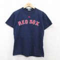 M★古着 マジェスティック 半袖 ビンテージ Tシャツ メンズ 00年代 00s ボストンレッドソックス ジャコビエルズベリー 46 クルーネック 紺 ネイビー メジャーリーグ ベースボール 野球 25aug01 中古
