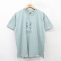 L★古着 半袖 ビンテージ Tシャツ メンズ 90年代 90s BUSCH GARDENS 花 刺繍 コットン クルーネック USA製 青緑系 25aug01 中古