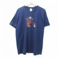 XL★古着 フルーツオブザルーム 半袖 ビンテージ Tシャツ メンズ 00年代 00s 男の子 NFL グリーンベイパッカーズ 刺繍 クルーネック 紺 ネイビー アメフト スーパーボウル 25aug02 中古
