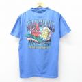 L★古着 半袖 ビンテージ Tシャツ メンズ 90年代 90s WEEPING ラディッシュ コットン クルーネック 青 ブルー 25aug02 中古