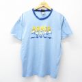 L★古着 半袖 ビンテージ Tシャツ メンズ 00年代 00s シンプソンズ ホーマー コットン クルーネック 水色 25aug02 中古
