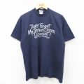 L★古着 ジャージーズ 半袖 ビンテージ Tシャツ メンズ 00年代 00s メッセージ コットン クルーネック 紺 ネイビー 25aug02 中古