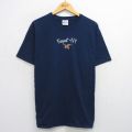 ヘインズ 00s 半袖Tシャツ 鳥刺繍 ネイビー L | 古着