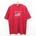 XL★古着 オールドネイビー OLD NAVY 半袖 ビンテージ Tシャツ メンズ 00年代 00s 星条旗 大きいサイズ コットン クルーネック 赤 レッド 25aug02 中古