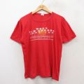 L★古着 半袖 ビンテージ Tシャツ メンズ 90年代 90s BORACAY ISLAND ヤシの木 クルーネック 赤 レッド 25aug02 中古