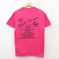 M★古着 半袖 ビンテージ Tシャツ メンズ 00年代 00s World Burger Tour コットン クルーネック 濃ピンク 25aug02 中古