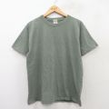 L★古着 BVD 半袖 ビンテージ Tシャツ メンズ 00年代 00s 無地 コットン クルーネック 緑 グリーン 25aug04 中古