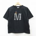 M★古着 半袖 ビンテージ Tシャツ メンズ 90年代 90s ディズニー DISNEY M ミッキー MICKEY MOUSE コットン クルーネック 黒 ブラック 【spe】 25aug04 中古