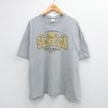 XL★古着 半袖 ビンテージ Tシャツ メンズ 00年代 00s SENECA フットボール 大きいサイズ クルーネック グレー 霜降り 25aug04 中古