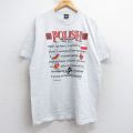 XL★古着 HAGGAR 半袖 ビンテージ Tシャツ メンズ 90年代 90s POLISH 地図 大きいサイズ コットン クルーネック USA製 薄グレー 霜降り 【spe】 25aug05 中古