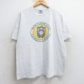 XL★古着 ヘインズ Hanes 半袖 ビンテージ Tシャツ メンズ 90年代 90s 機関車 大きいサイズ クルーネック USA製 薄グレー 霜降り 25aug05 中古