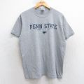 L★古着 半袖 ビンテージ Tシャツ メンズ 00年代 00s ペンシルベニア サッカー クルーネック グレー 霜降り 25aug05 中古