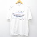XL★古着 ノーティカ NAUTICA 半袖 ビンテージ ブランド Tシャツ メンズ 90年代 90s ビッグロゴ カヌー 大きいサイズ コットン クルーネック USA製 白 ホワイト 25aug06 中古