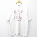 XL★古着 フルーツオブザルーム 半袖 ビンテージ Tシャツ メンズ 90年代 90s レスリング イラン ロング丈 大きいサイズ コットン クルーネック 生成り 25aug06 中古