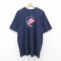 XL★古着 オールドネイビー OLD NAVY 半袖 ビンテージ Tシャツ メンズ 00年代 00s 星条旗 大きいサイズ コットン クルーネック 紺 ネイビー 25aug07 中古