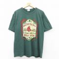 L★古着 リー Lee 半袖 ビンテージ Tシャツ メンズ 00年代 00s MLB ボストンレッドソックス クルーネック 緑 グリーン メジャーリーグ ベースボール 野球 25aug07 中古