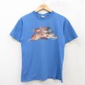 S★古着 半袖 ビンテージ Tシャツ メンズ 00年代 00s ディズニー DISNEY くまのプーさん ティガー イーヨー コットン クルーネック 薄紺 ネイビー 25aug07 中古