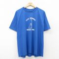 XL★古着 ヘインズ Hanes 半袖 ビンテージ Tシャツ メンズ 90年代 90s NURSERY SCHOOL クルーネック USA製 青 ブルー 25aug07 中古