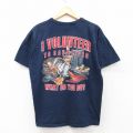 L★古着 半袖 ビンテージ Tシャツ メンズ 00年代 00s FIRE VOLUNTEER コットン クルーネック 紺 ネイビー 25aug07 中古