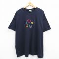 00s 半袖Tシャツ dad刺繍 ネイビー XL | 古着