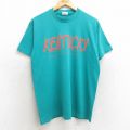 L★古着 ヘインズ Hanes 半袖 ビンテージ Tシャツ メンズ 80年代 80s ケンタッキー クルーネック USA製 青緑 25aug07 中古