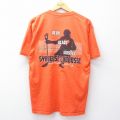 L★古着 半袖 ビンテージ Tシャツ メンズ 00年代 00s シラキュース ラクロス コットン クルーネック オレンジ 25aug08 中古