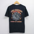 L★古着 半袖 ビンテージ Tシャツ メンズ 00年代 00s 消防署 コットン クルーネック 黒 ブラック 25aug08 中古