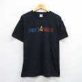 L★古着 ジャージーズ 半袖 ビンテージ Tシャツ メンズ 00年代 00s FRIENDS 4 クルーネック 黒 ブラック 25aug08 中古