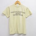 S★古着 半袖 ビンテージ Tシャツ メンズ 90年代 90s HAMILTON クルーネック USA製 薄黄 イエロー 25aug08 中古