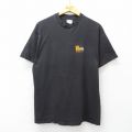 L★古着 ヘインズ Hanes 半袖 ビンテージ Tシャツ メンズ 90年代 90s WBAL TV コットン クルーネック USA製 黒 ブラック 25aug08 中古